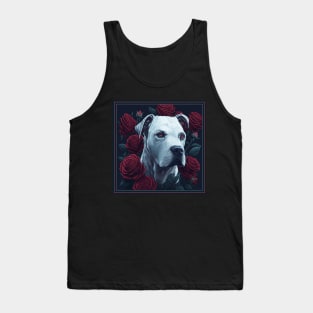 Dogo argentinian red roses 2 Tank Top